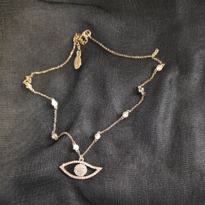 Joan Boyce Crystal Accented Drop Seeing Eye Necklace